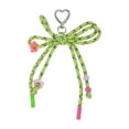 thumbnail image 1 of Unique Bargains 1 Pc Stylish Braided Bow with Love Buckle Handbag Charm Decorative Keychain Fluorescent Yellow, 1 of 5