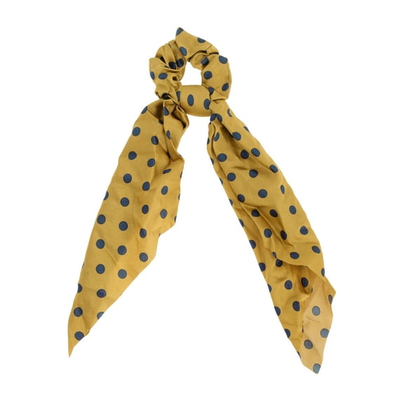 Unique Bargains 1 Pc Stylish Dots Ribbon Hair Elastics Hair Ties Gold Tone
