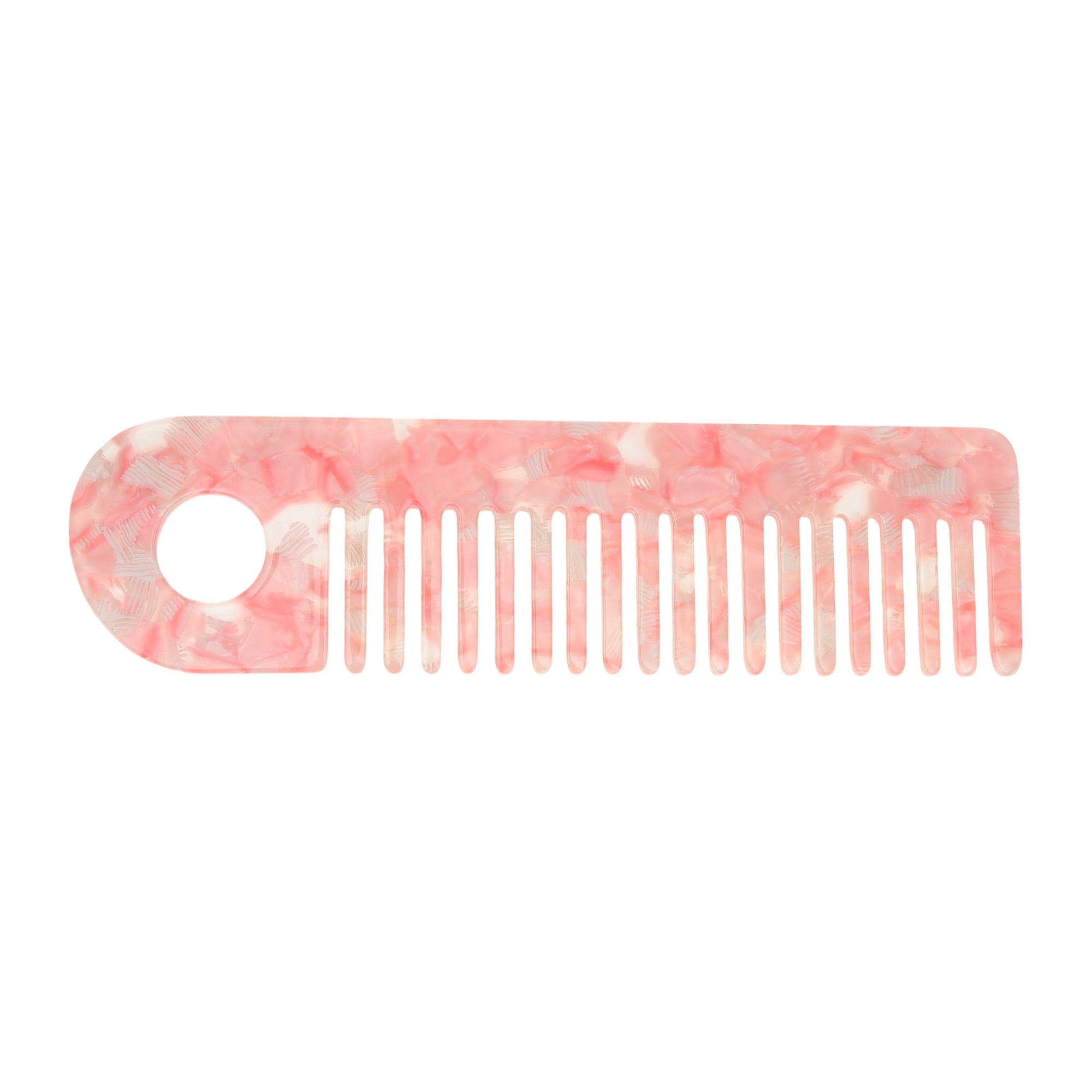 Unique Bargains 1 Pc Stylish  Exquisite Marble Pattern Hair Comb for All Hair Types Pink