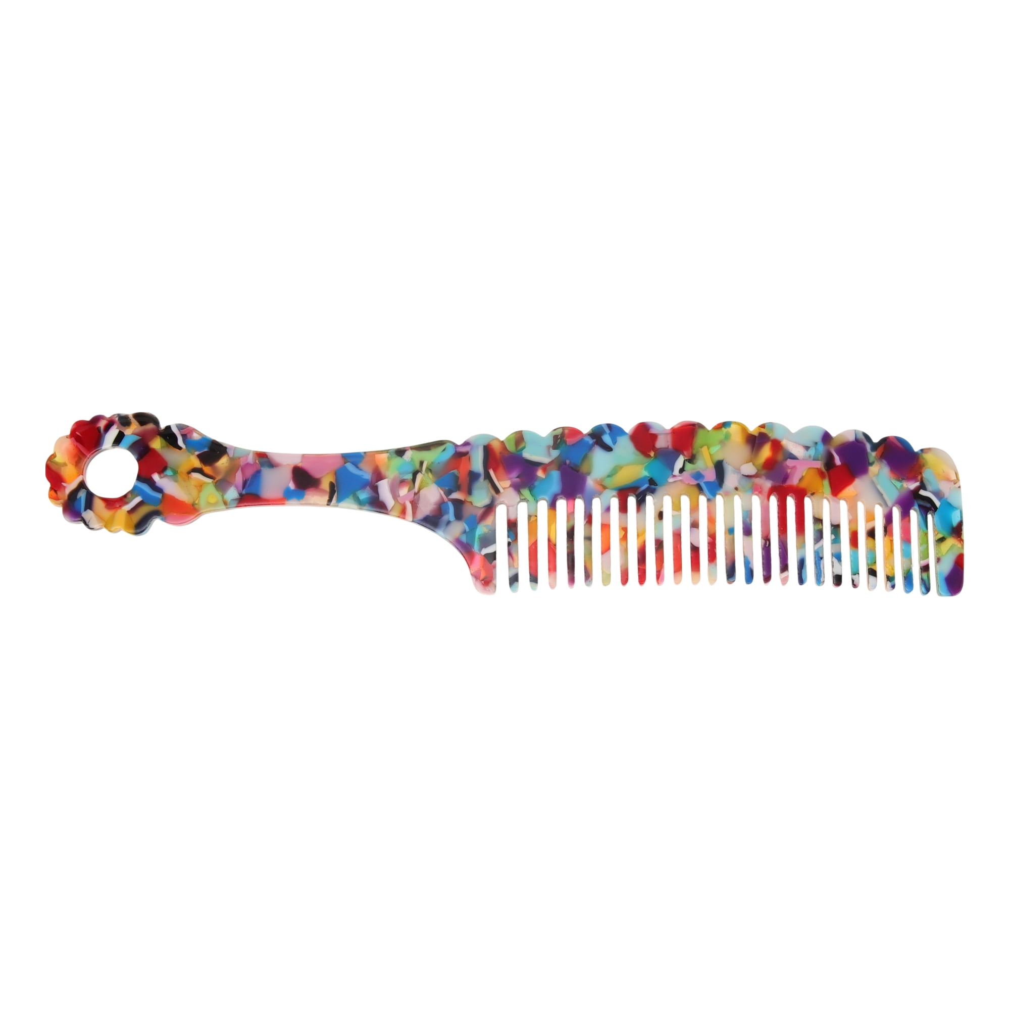 Unique Bargains 1 Pc Stylish Fashion Durable Handle Wavy Hair Comb Assorted Color