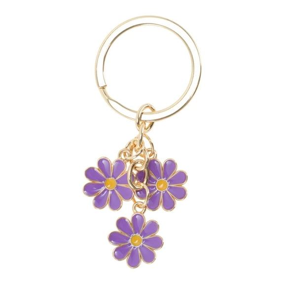 Unique Bargains 1 Pc Stylish Floral Handbag Charm Bag Accessories 2.76″ Purple