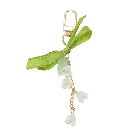 Unique Bargains 1 Pc Stylish Flower Handbag Charm Bag Accessories White Green