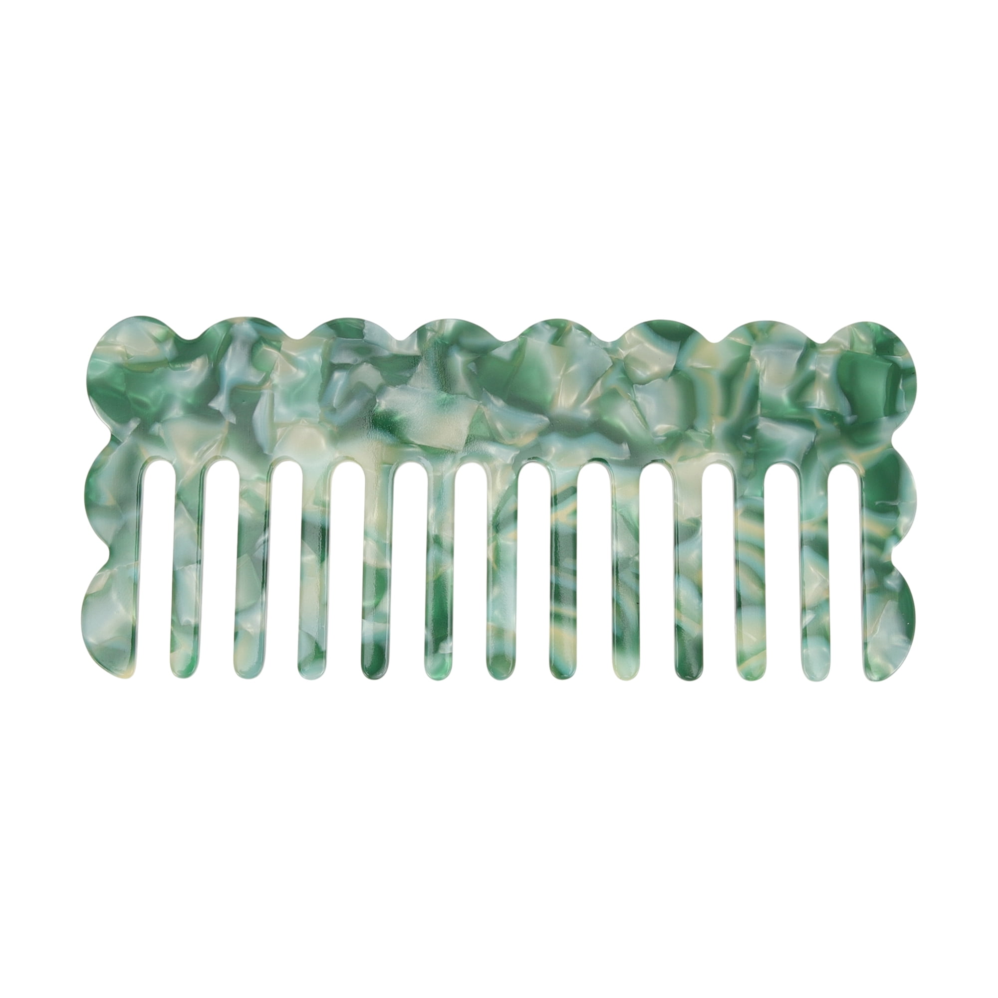 Unique Bargains 1 Pc Stylish  Portable Marble Pattern Hair Comb for All Hair Types Green