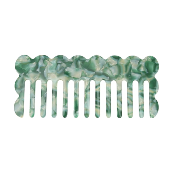 Unique Bargains 1 Pc Stylish Portable Marble Pattern Hair Comb for All Hair Types Green