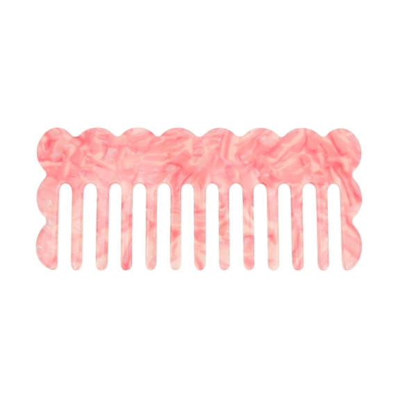 Unique Bargains 1 Pc Stylish Portable Marble Pattern Hair Comb for All Hair Types Pink