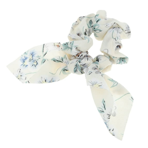 Unique Bargains 1 Pc Stylish Rabbit Ears Flower Hair Ties Hair Bands Beige