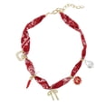thumbnail image 1 of Unique Bargains 1 Pc Stylish Scarf Necklace with Charm Adjustable Tie Statement Choker for Women Red, 1 of 5