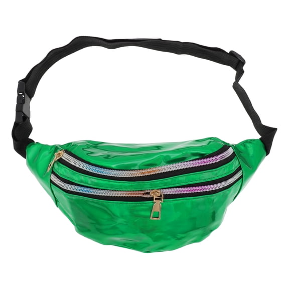 Unique Bargains 1 Pc Stylish Sports Waist Bag Reflective Holographic Fanny Pack for Sports Dark Green