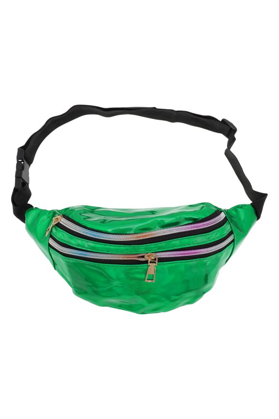 1 Pc Stylish Sports Waist Bag Reflective Holographic Fanny Pack for Sports Dark Green