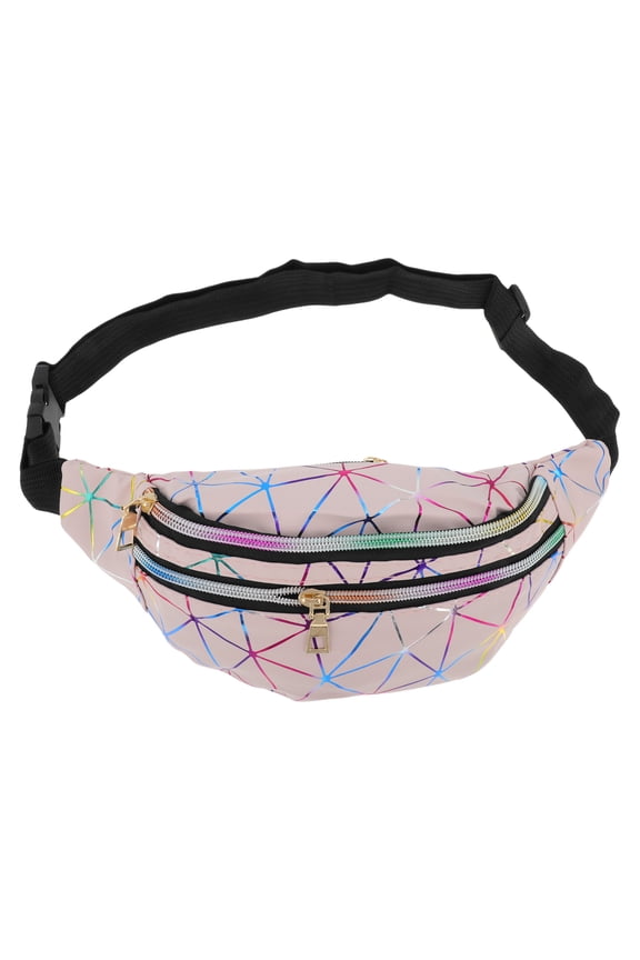 1 Pc Stylish Sports Waist Bag Triangle Fanny Pack for Sports Pink