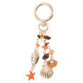 thumbnail image 1 of Unique Bargains 1 Pc Stylish Starfish Shell Handbag Charm Bag Accessories 4.29″ Gold Tone Orange, 1 of 5