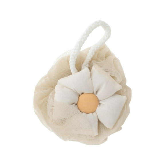 Unique Bargains 1 Pc Sunflowers Bath Shower Loofah Sponge Body Puffs for Bathroom Beige