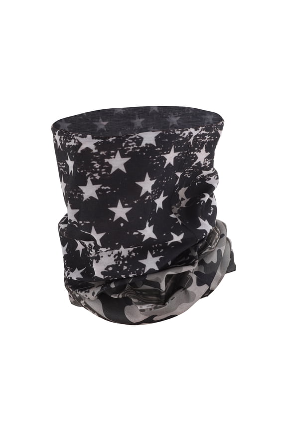 1 Pc Sunscreen Face Scarf Mask Stars Pattern Face Mask for Outdoor Cycling Black Gray