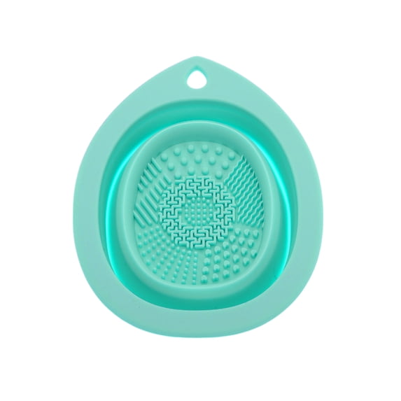 Unique Bargains 1 Pc Teardrop Shape Makeup Brush Cleaning Mat Green