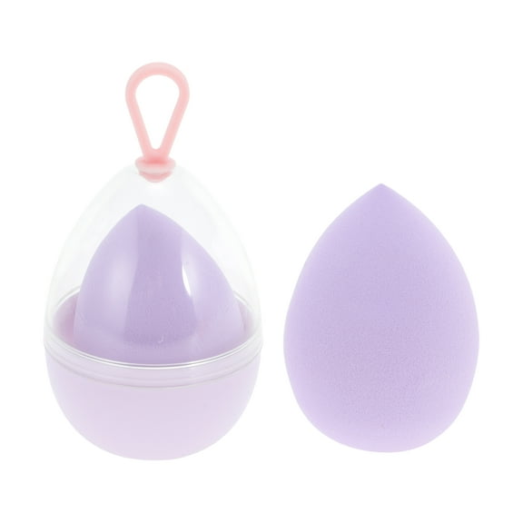 Unique Bargains 1 Pc Teardrop Shaped Powder Puff for Travel Dressing Tables Purple Hydrophilic Non-Latex