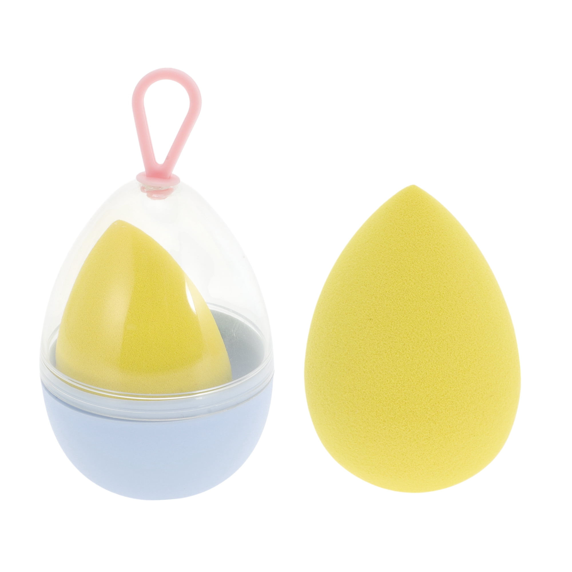 Unique Bargains 1 Pc Teardrop Shaped Puff for Travel Dressing Tables Use Yellow