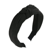 Unique Bargains 1 Pc Tie Bow Wide Headbands for Women Black