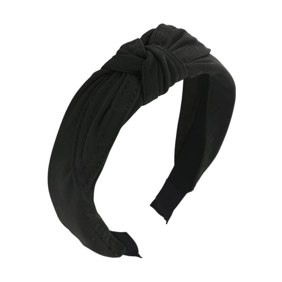 Unique Bargains 1 Pc Tie Bow Wide Headbands for Women Black