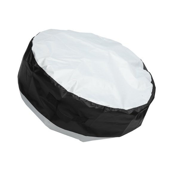 Unique Bargains 1 Pc Tire Cover 65cm Diameter 37cm Height Light Vehicle Tire Totes 210D Oxford Fabric Black Light Gray