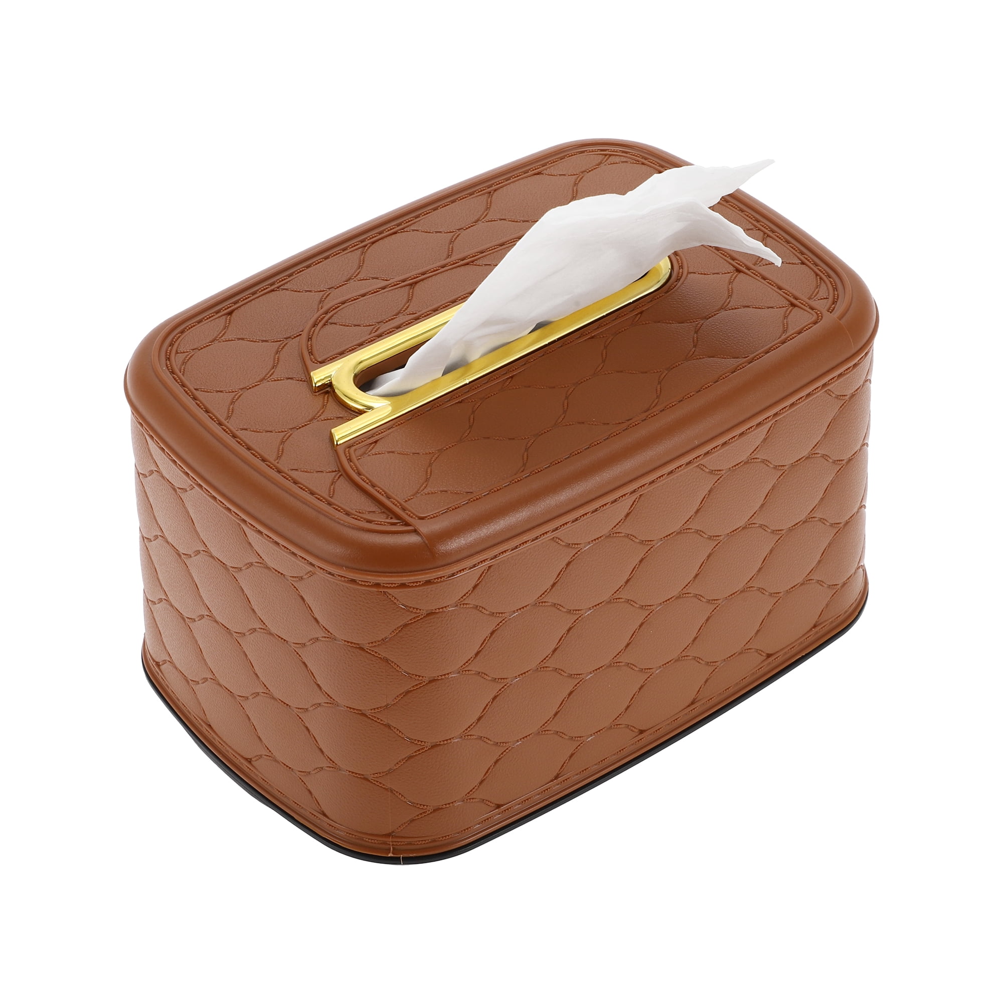 Unique Bargains 1 Pc Tissue Box Cover with Spring [Orange]
