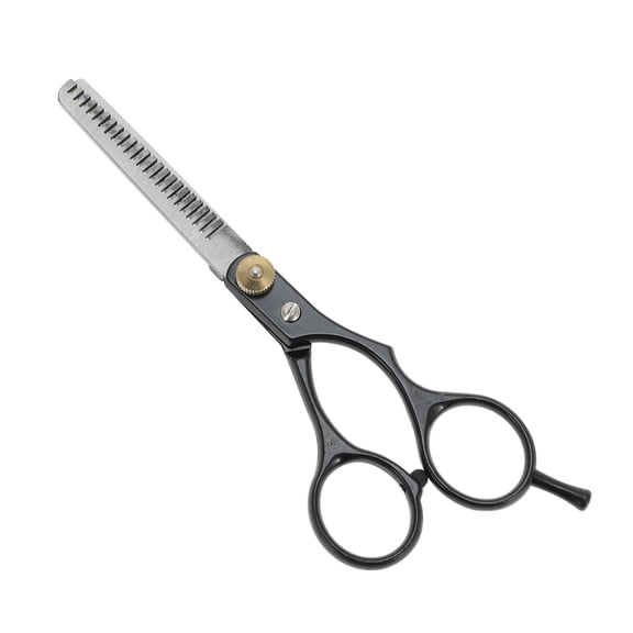 Unique Bargains 1 Pc Tooth Style Hair Cutting Scissors for Hair Styling Silver Tone Black