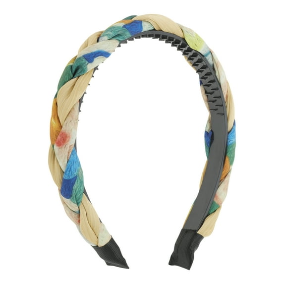 Unique Bargains 1 Pc Toothed Woven Headbands for Women Apricot