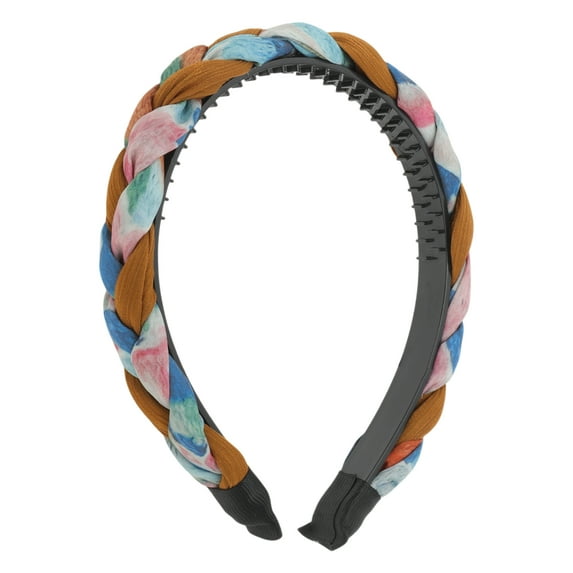Unique Bargains 1 Pc Toothed Woven Headbands for Women Coffee Color