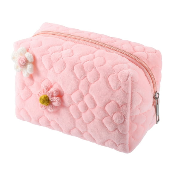 Unique Bargains 1Pcs Travel Makeup Organizer Bag Cosmetics Storage Bag Portable Pink