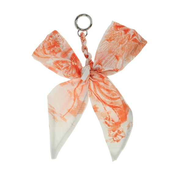 Unique Bargains 1 Pc Trendy Bow Scarf Letter I Handbag Charm Decorative Keychain Orange