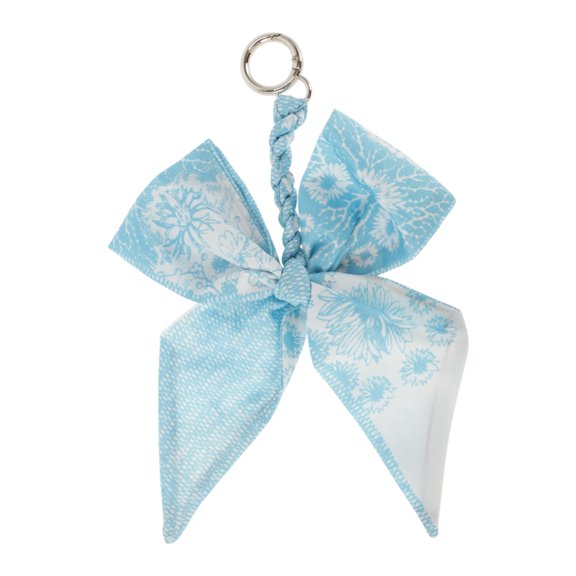 Unique Bargains 1 Pc Trendy Bow Scarf Letter K Handbag Charm Decorative Keychain Sky Blue