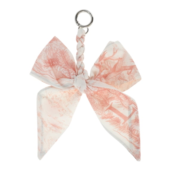 Unique Bargains 1 Pc Trendy Bow Scarf Letter L Handbag Charm Decorative Keychain Orange