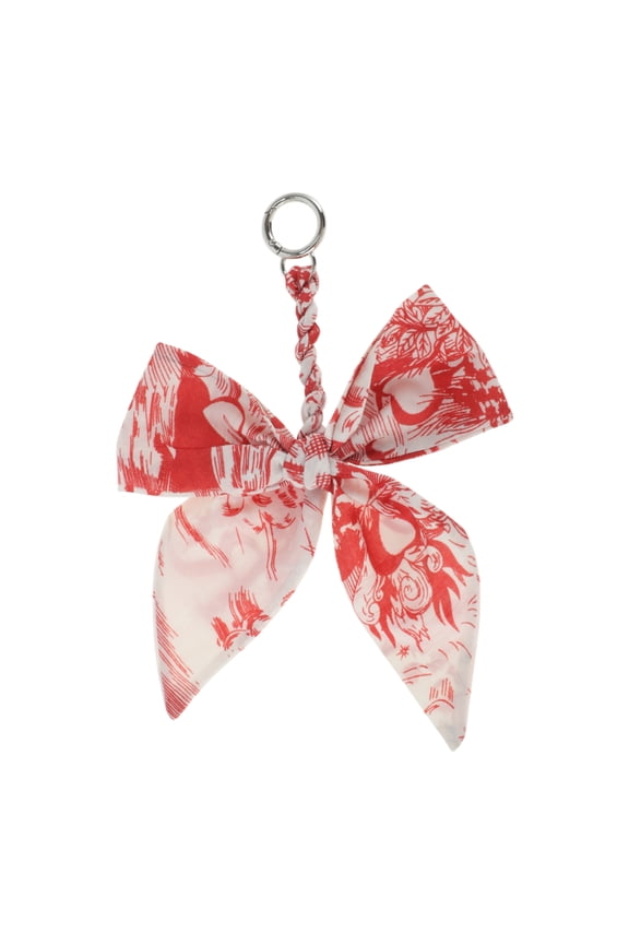 1 Pc Trendy Bow Scarf Letter R Handbag Charm Decorative Keychain Red
