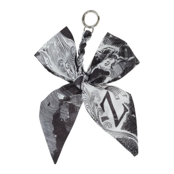 Unique Bargains 1 Pc Trendy Bow Scarf Letter Z Handbag Charm Decorative Keychain Black