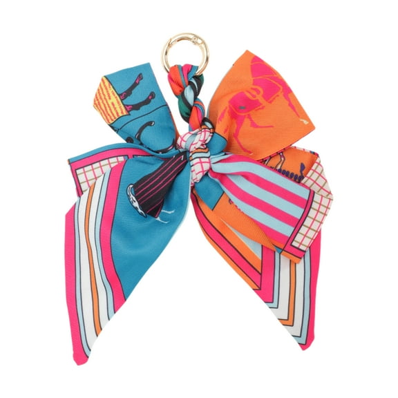 Unique Bargains 1 Pc Trendy Double Layer Bow Handbag Charm Bag Accessories Orange Blue Rose Red