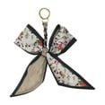 thumbnail image 1 of Unique Bargains 1 Pc Trendy Long Scarf Ribbon Floral Bow Handbag Charm Decorative Keychain Brown, 1 of 5
