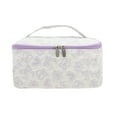 thumbnail image 1 of Unique Bargains 1 Pc Trendy Square Hearts Drawstring Makeup bag for Travel Purple Polyester, 1 of 6