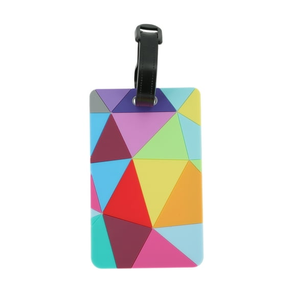 Unique Bargains 1 Pc Triangle Block Pattern Luggage Tag for Travelling Colorful