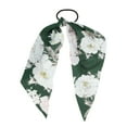 thumbnail image 1 of Unique Bargains 1 Pc Triangle Ribbon Floral Hair Elastic Band for Home Blackish Green, 1 of 5