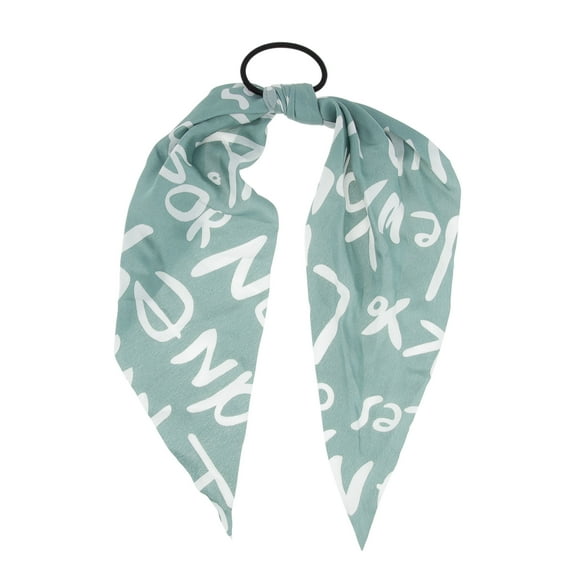 Unique Bargains 1 Pc Triangle Ribbon Letter Hair Elastic Band for Home Lake Blue