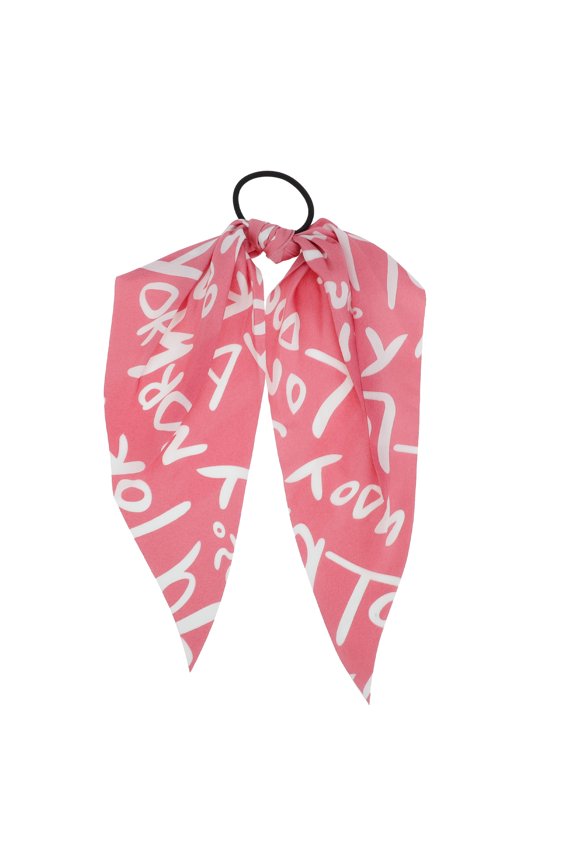 1 Pc Triangle Ribbon Letter Hair Elastic Band for Home Pink