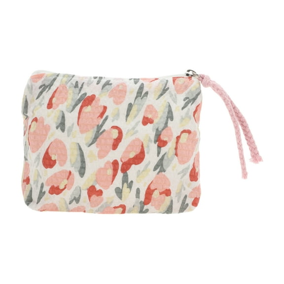 Unique Bargains 1 Pc Tulip Makeup Bag for Business Travel Pink Polyester