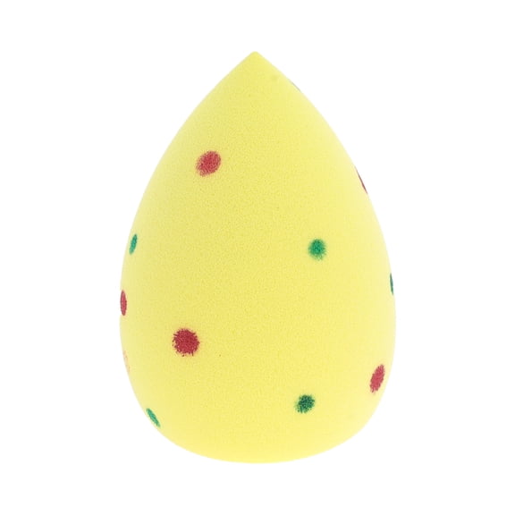 Unique Bargains 1 Pc Two-color Polkadots Face Makeup Sponge for Bedrooms Yellow Hydrophilic Polyurethane