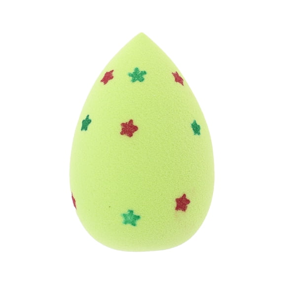 Unique Bargains 1 Pc Two-color Star Face Makeup Sponge for Bedrooms Green Hydrophilic Polyurethane