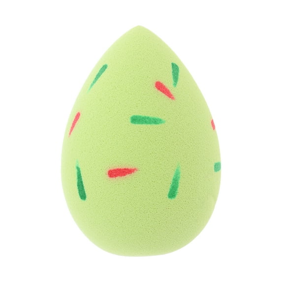 Unique Bargains 1 Pc Two-color Willow Leaf Face Makeup Sponge for Bedrooms Green Hydrophilic Polyurethane