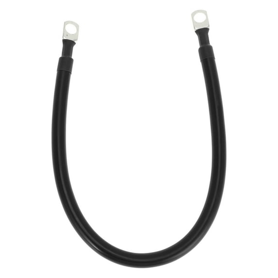 Unique Bargains 1 Pc Universal Battery Inverter Cable 3/8" Lug Battery Cable 3 AWG Gauge Tinned Copper Black 1.5FT