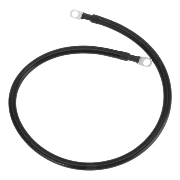 Unique Bargains 1 Pc Universal Battery Inverter Cable 3/8" Lug Battery Cable 3 AWG Gauge Tinned Copper Black 2.5FT