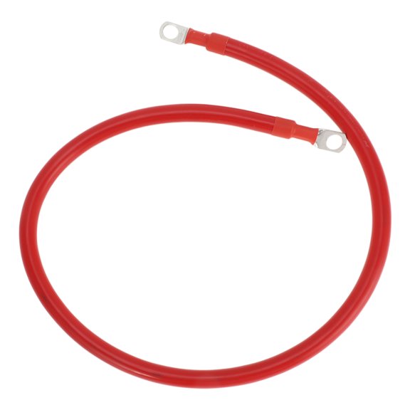 Unique Bargains 1 Pc Universal Battery Inverter Cable 3/8" Lug Battery Cable 3 AWG Gauge Tinned Copper Red 2.5FT