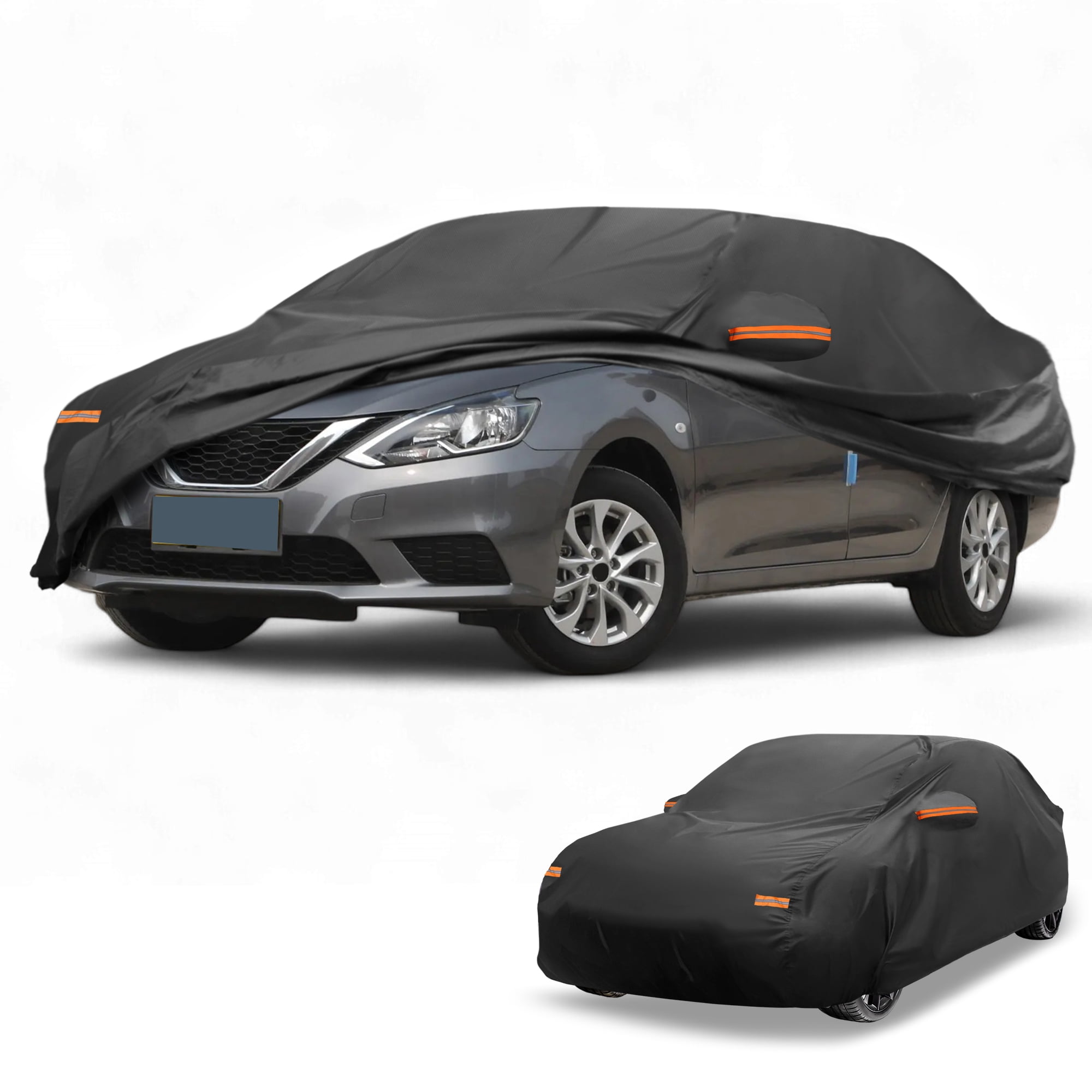 Unique Bargains Universal Waterproof Car Cover 190T-PU Black 208.66"x72.83"x51.18"