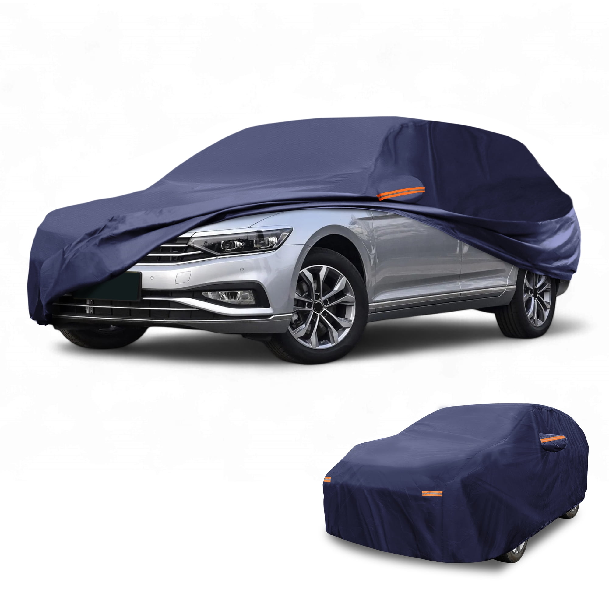 Unique Bargains Waterproof Car Cover 190T-PU Navy Blue 190.94"x72.83"x55.12"