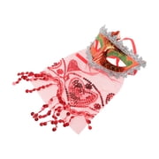 Unique Bargains 1 Pc Veiled Half Face Party Mask for Masquerade Party Red